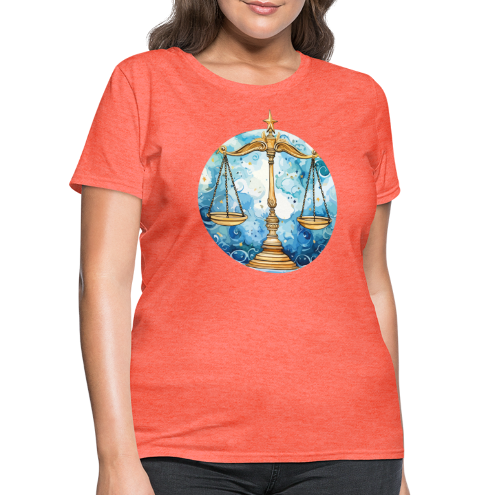 Women's Mythical Libra T-Shirt - heather coral