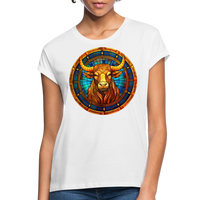 Thumbnail for Women's Mosaic Taurus Relaxed Fit T-Shirt - white