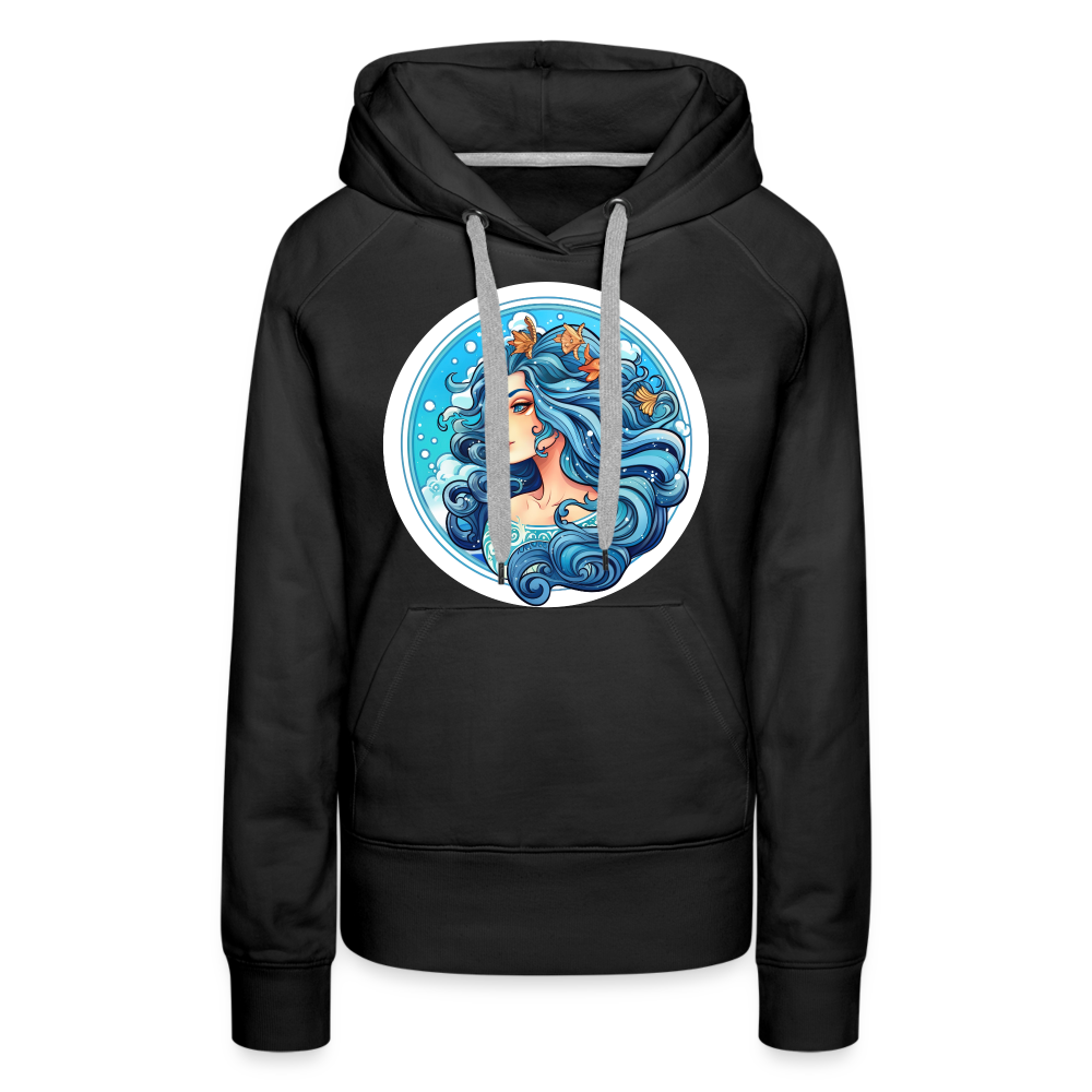 Women’s Symbol Aquarius Premium Hoodie - black