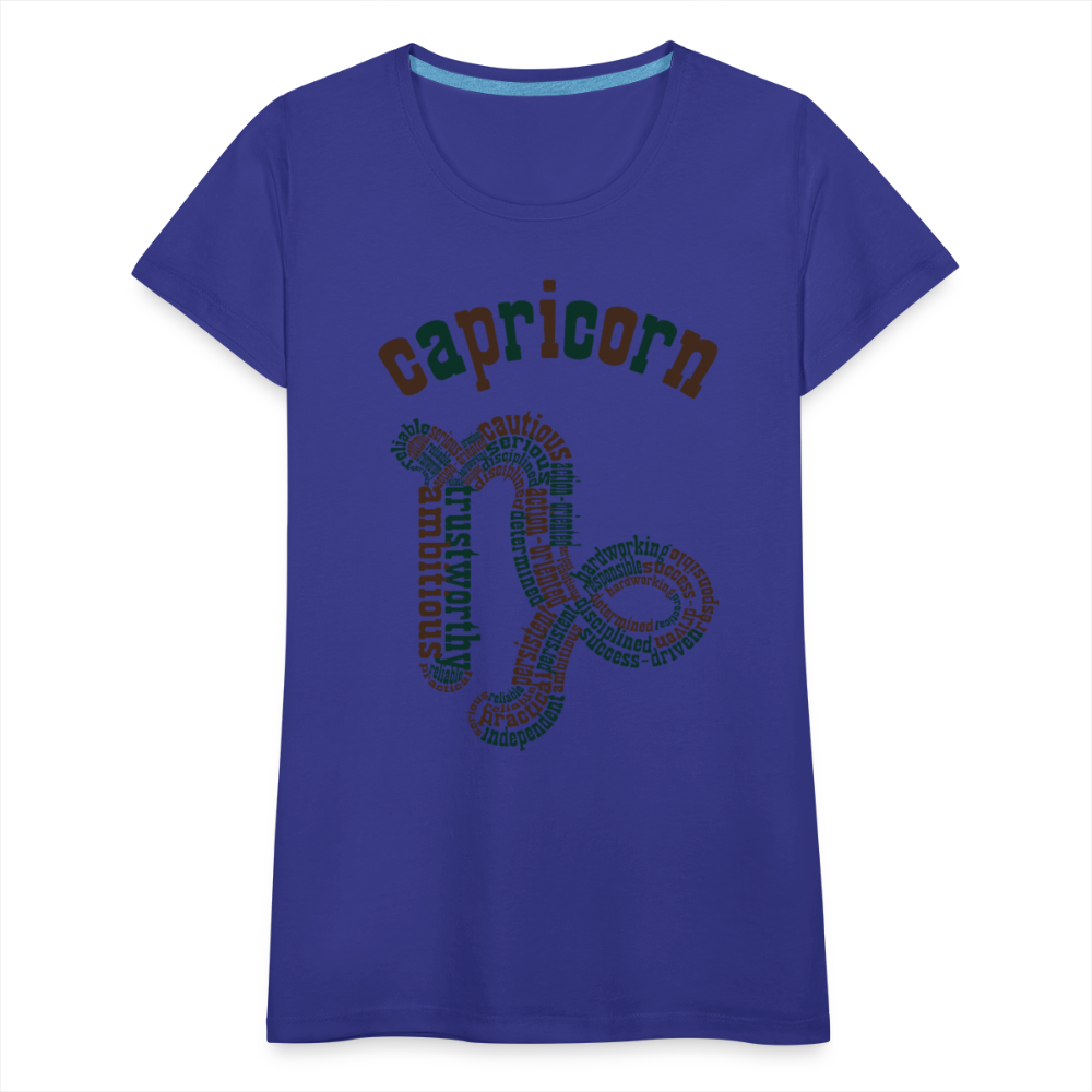 Women's Power Words Capricorn Premium T-Shirt - royal blue