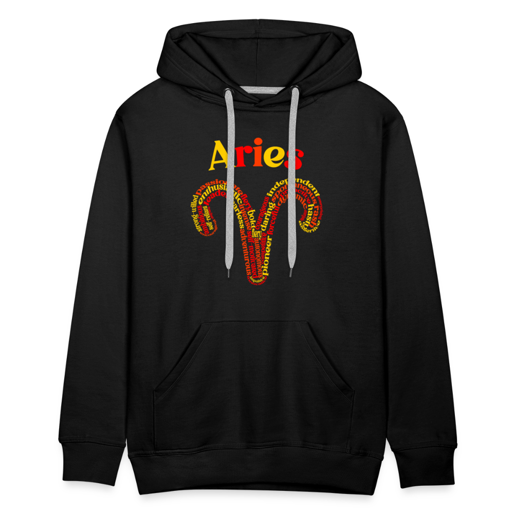 Men's Power Words Aries Premium Hoodie - black