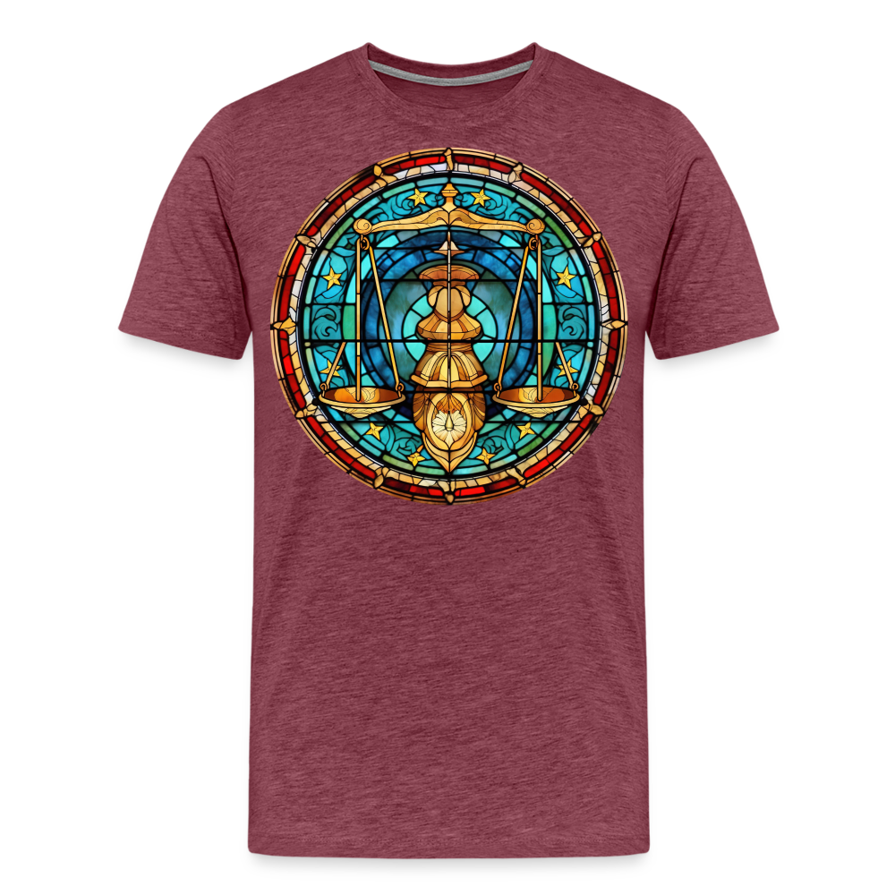 Men's Mosaic Libra Premium T-Shirt - heather burgundy