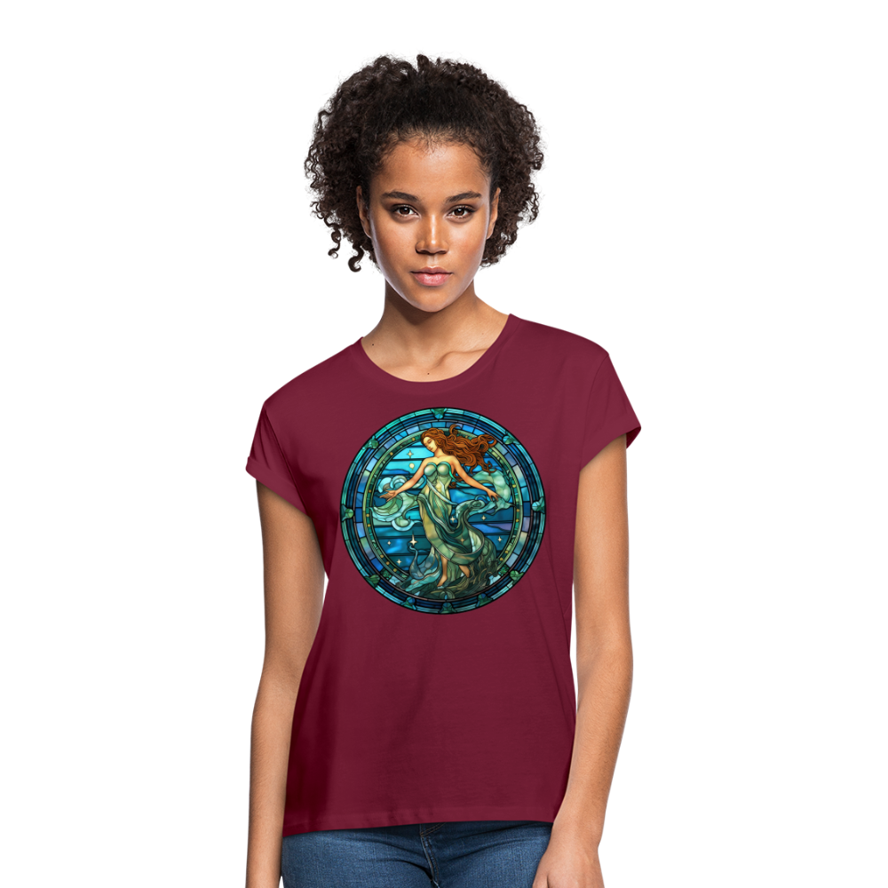 Women's Mosaic Aquarius Relaxed Fit T-Shirt - burgundy