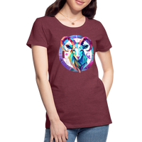 Thumbnail for Women’s Mythical Aries Premium T-Shirt - heather burgundy