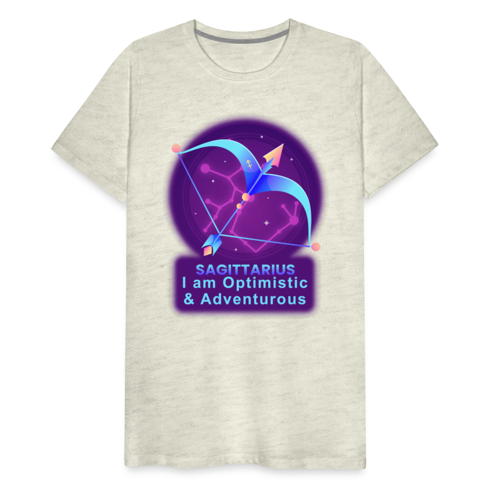 Men's Neon Sagittarius Premium T-Shirt - heather oatmeal