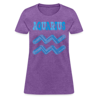 Thumbnail for Women's Power Words Aquarius T-Shirt - purple heather