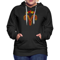 Thumbnail for Women's Power Words Aries Premium Hoodie - black