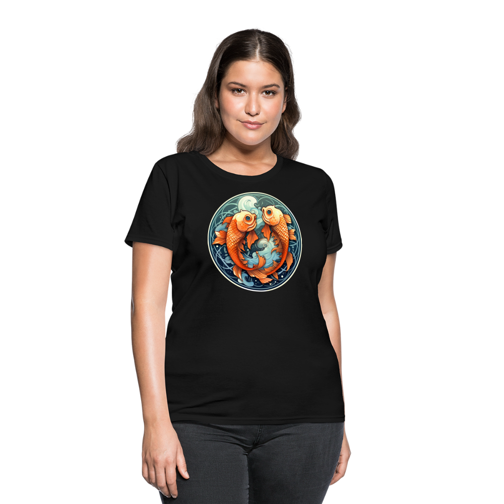 Women's Symbol Pisces T-Shirt - black