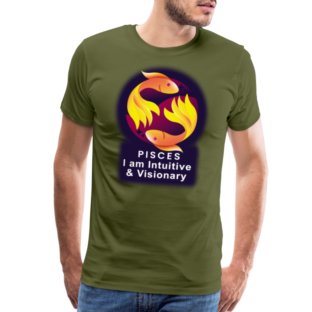 Men's Glow Pisces Premium T-Shirt - olive green