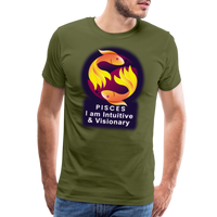 Thumbnail for Men's Glow Pisces Premium T-Shirt - olive green