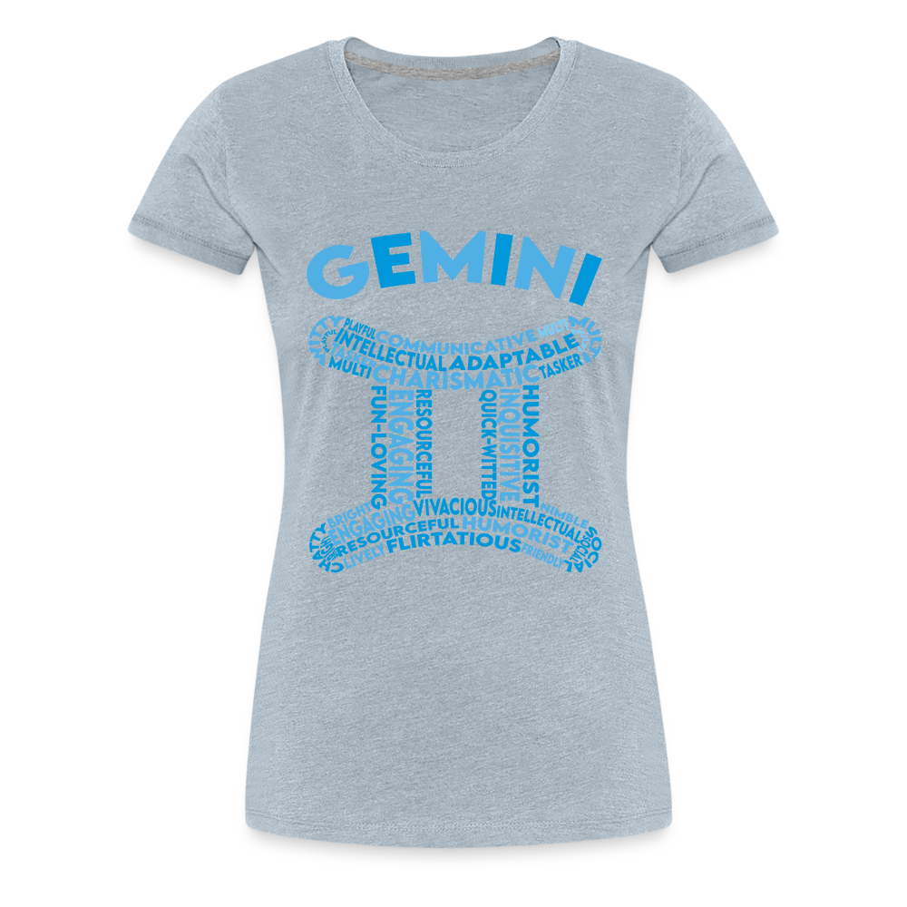 Women's Power Words Gemini Premium T-Shirt - heather ice blue