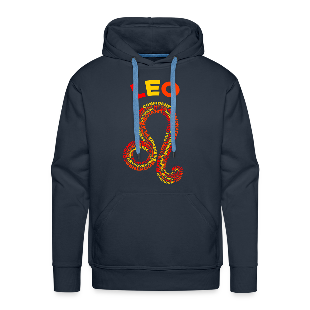 Men's Power Words Leo Premium Hoodie - navy