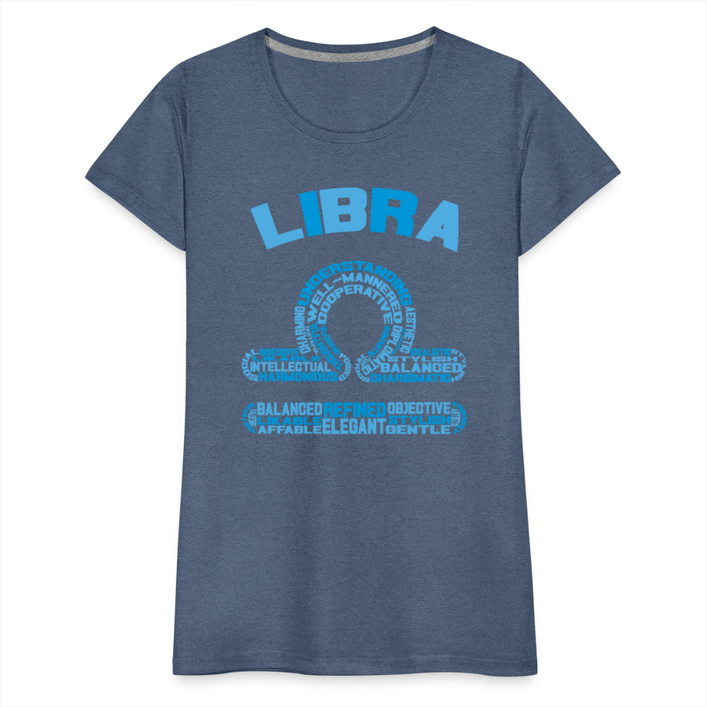 Women's Power Words Libra Premium T-Shirt - heather blue