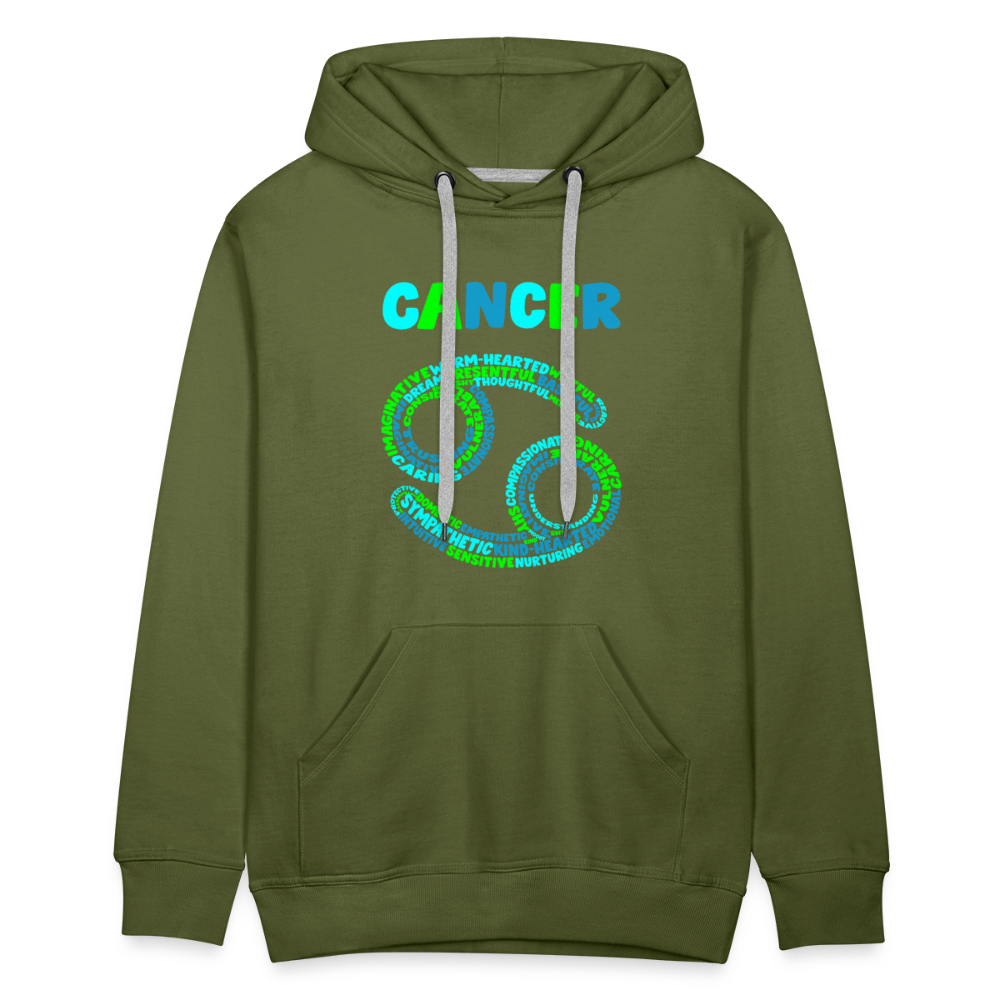 Men's Power Words Cancer Premium Hoodie - olive green