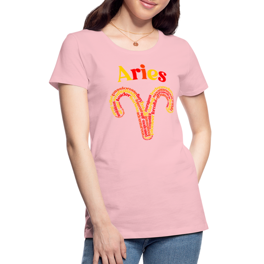 Women's Power Words Aries Premium T-Shirt - pink