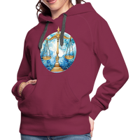 Thumbnail for Women’s Mythical Libra Premium Hoodie - burgundy