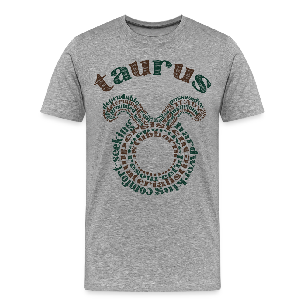 Men's Power Words Taurus Premium T-Shirt - heather gray