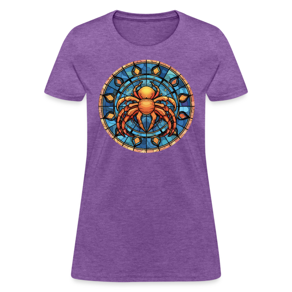 Women's Mosaic Cancer T-Shirt - purple heather