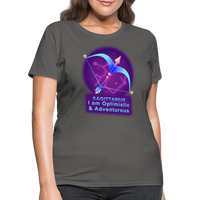 Thumbnail for Women's Neon Sagittarius T-Shirt - charcoal