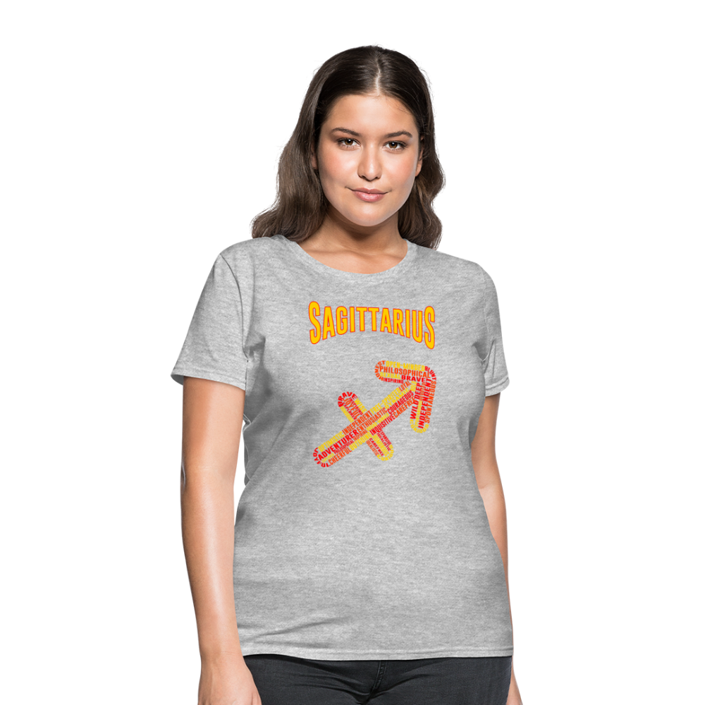 Women's Power Words Sagittarius T-Shirt - heather gray