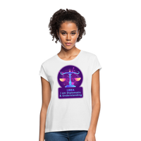 Thumbnail for Women's Neon Libra Relaxed Fit T-Shirt - white