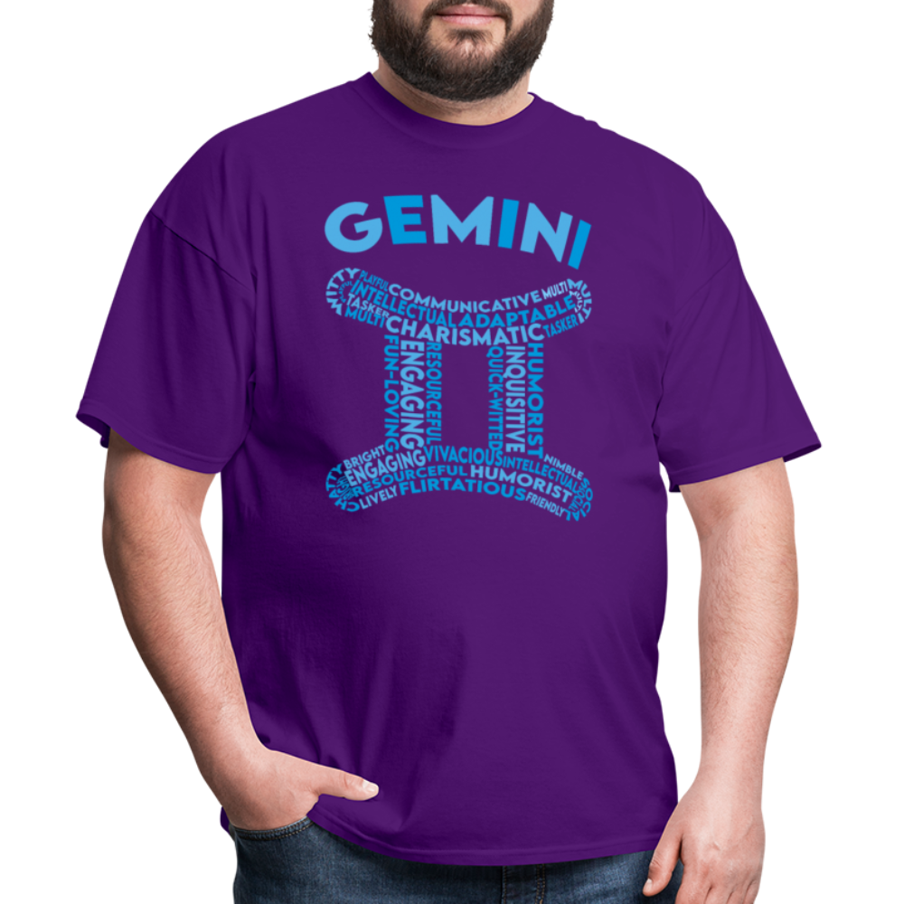 Men's Power Words Gemini Classic T-Shirt - purple