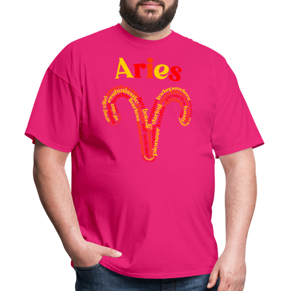 Men's Power Words Aries Classic T-Shirt - fuchsia