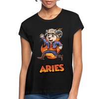 Thumbnail for Women's Playful Aries Relaxed Fit T-Shirt - black