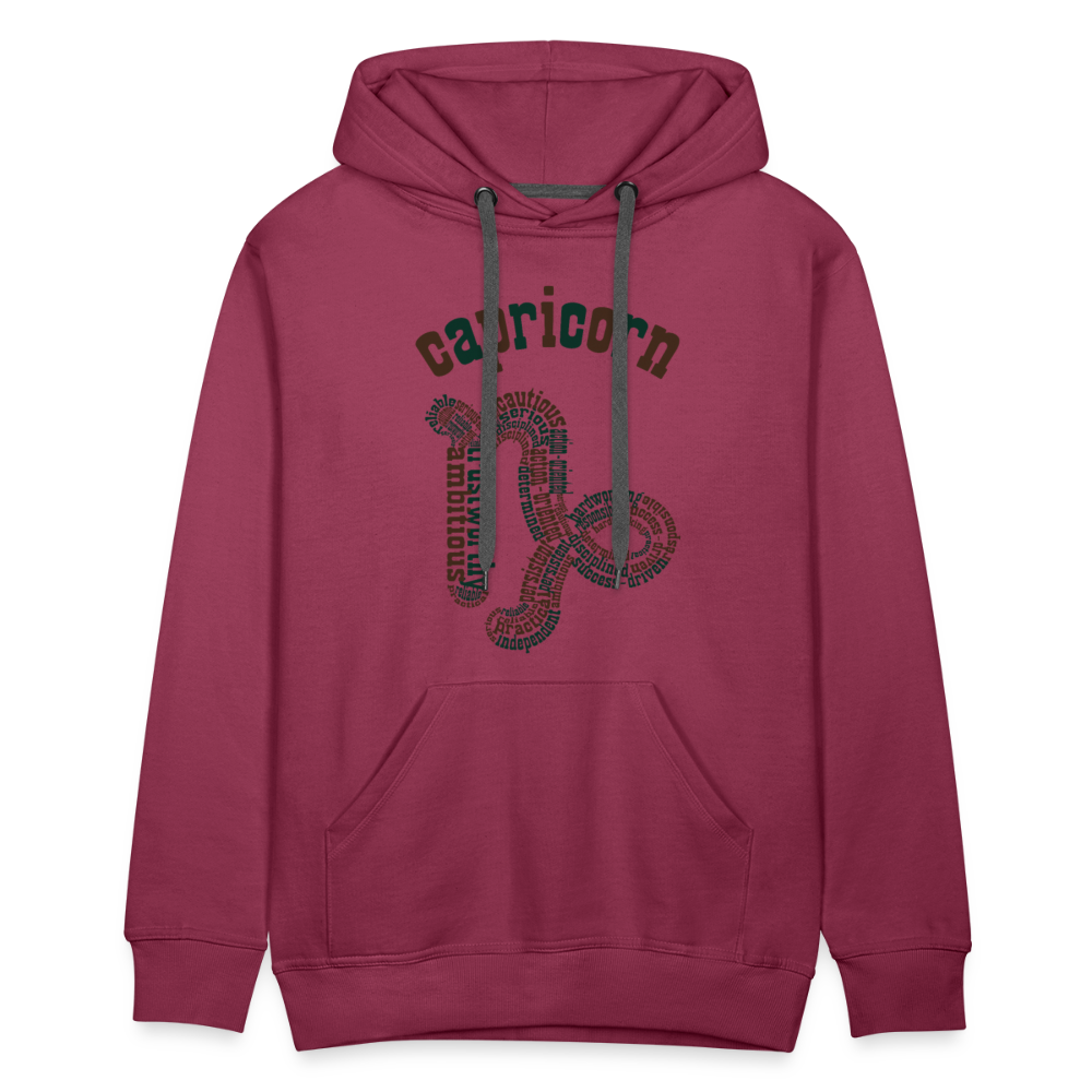 Men's Power Words Capricorn Premium Hoodie - burgundy