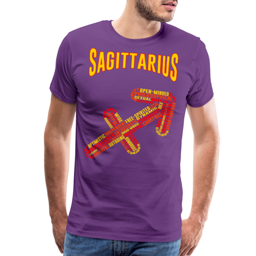 Men's Power Words Sagittarius Premium T-Shirt - purple