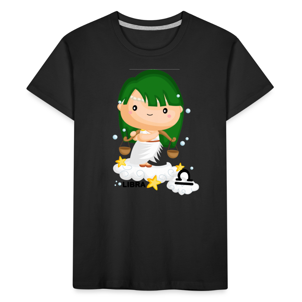 Kid’s Astro Girl Libra Premium Organic T-Shirt - black