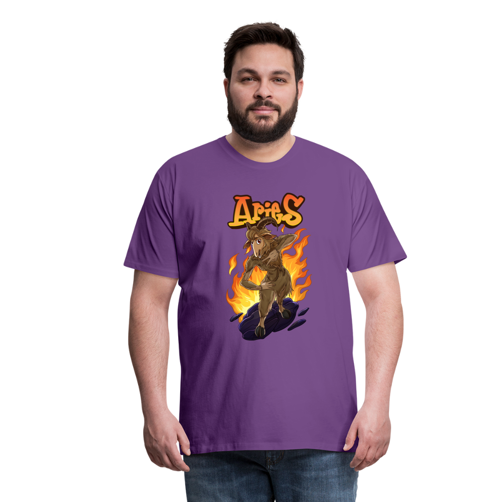 Men's Fiery Aries Premium T-Shirt - purple