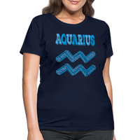 Thumbnail for Women's Power Words Aquarius T-Shirt - navy