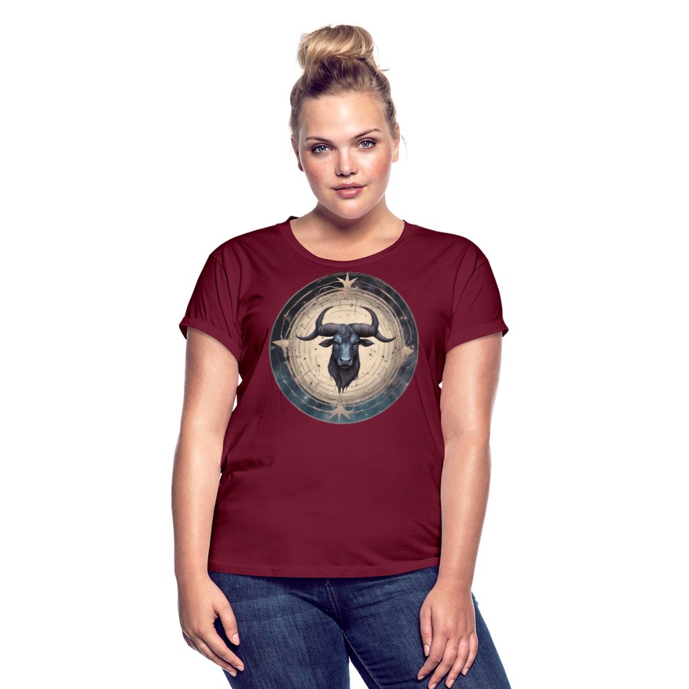 Women's Mythical Taurus Relaxed Fit T-Shirt - burgundy