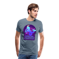 Thumbnail for Men's Neon Capricorn Premium T-Shirt - steel blue