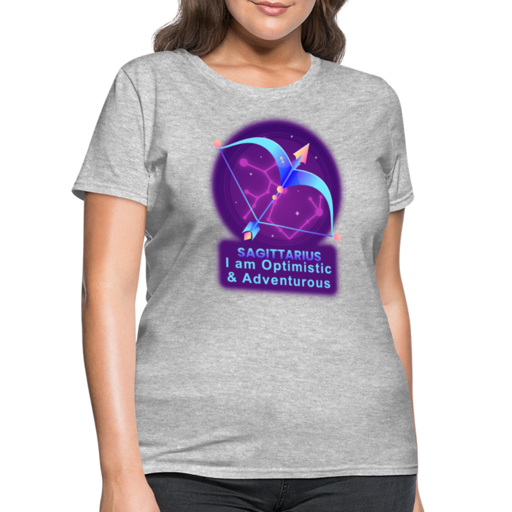 Women's Neon Sagittarius T-Shirt - heather gray