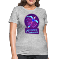 Thumbnail for Women's Neon Sagittarius T-Shirt - heather gray