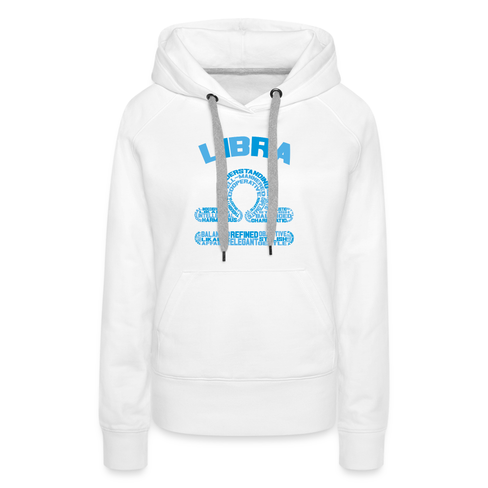 Women's Power Words Libra Premium Hoodie - white