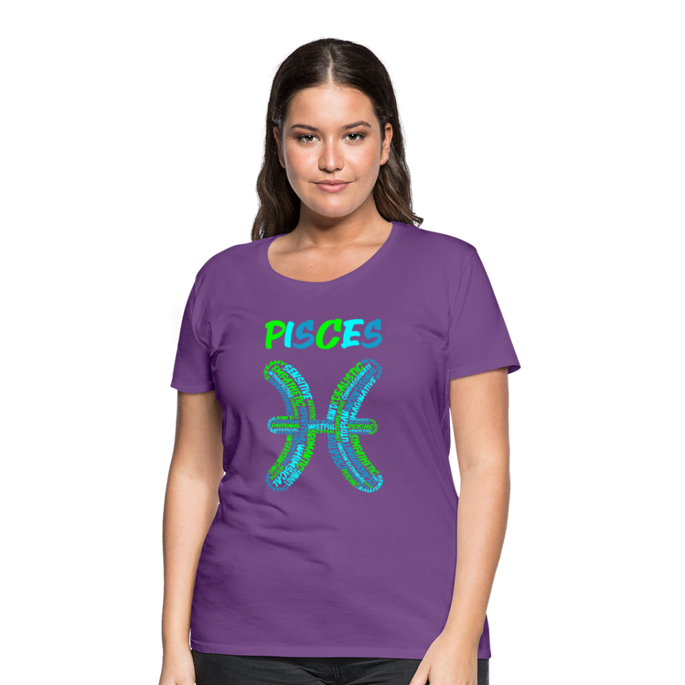 Women's Power Words Pisces Premium T-Shirt - purple