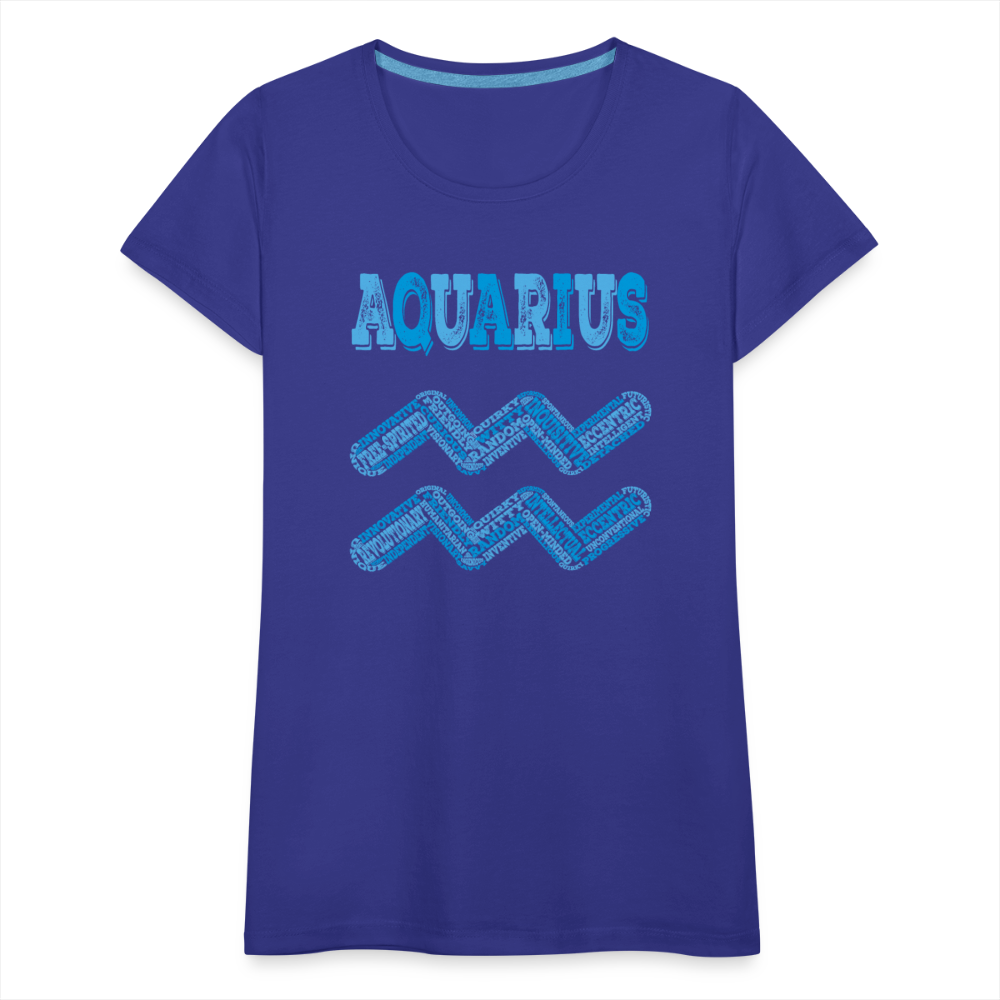 Women's Power Words Aquarius Premium T-Shirt - royal blue