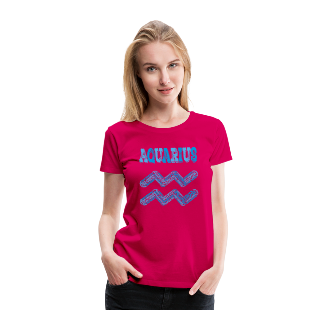 Women's Power Words Aquarius Premium T-Shirt - dark pink