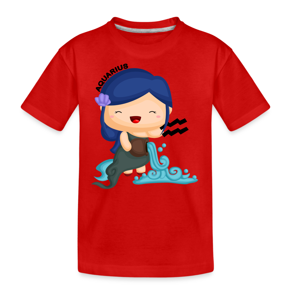 Kid’s Astro Girl Aquarius Premium Organic T-Shirt - red