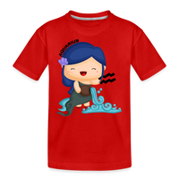 Thumbnail for Kid’s Astro Girl Aquarius Premium Organic T-Shirt - red