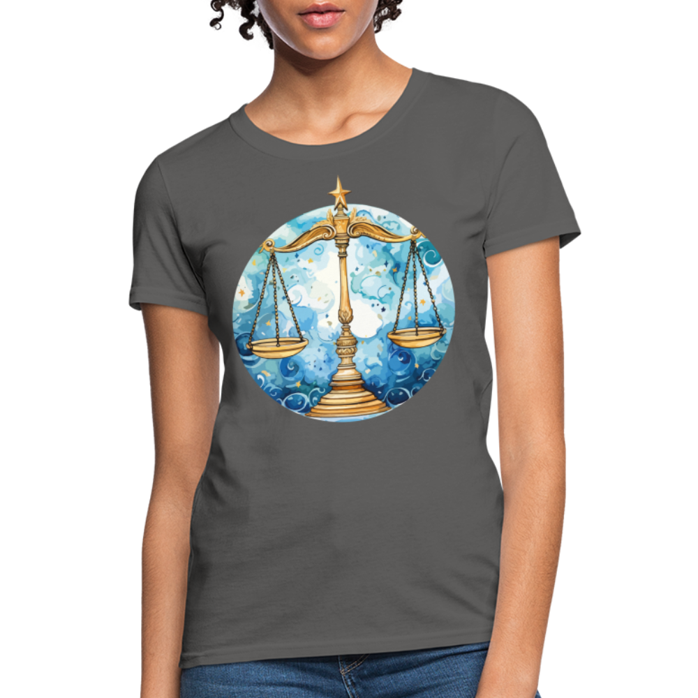 Women's Mythical Libra T-Shirt - charcoal