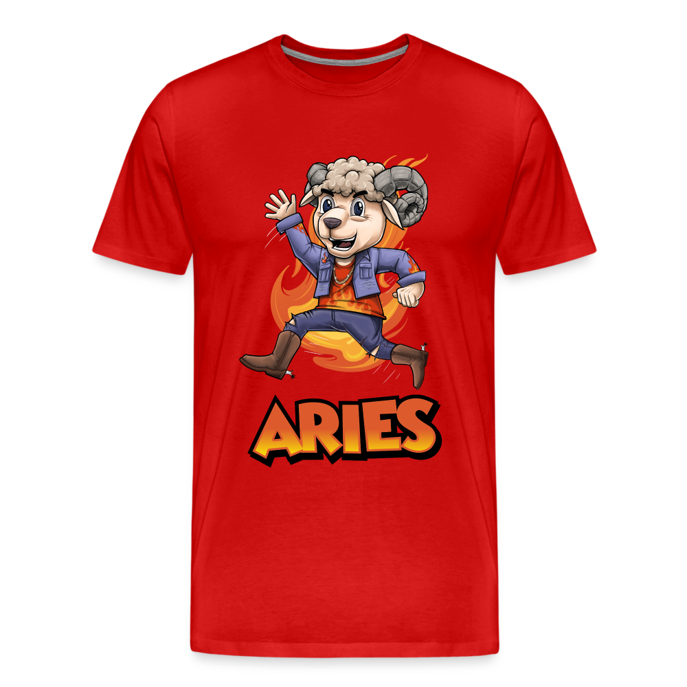 Men's Playful Aries Premium T-Shirt - red