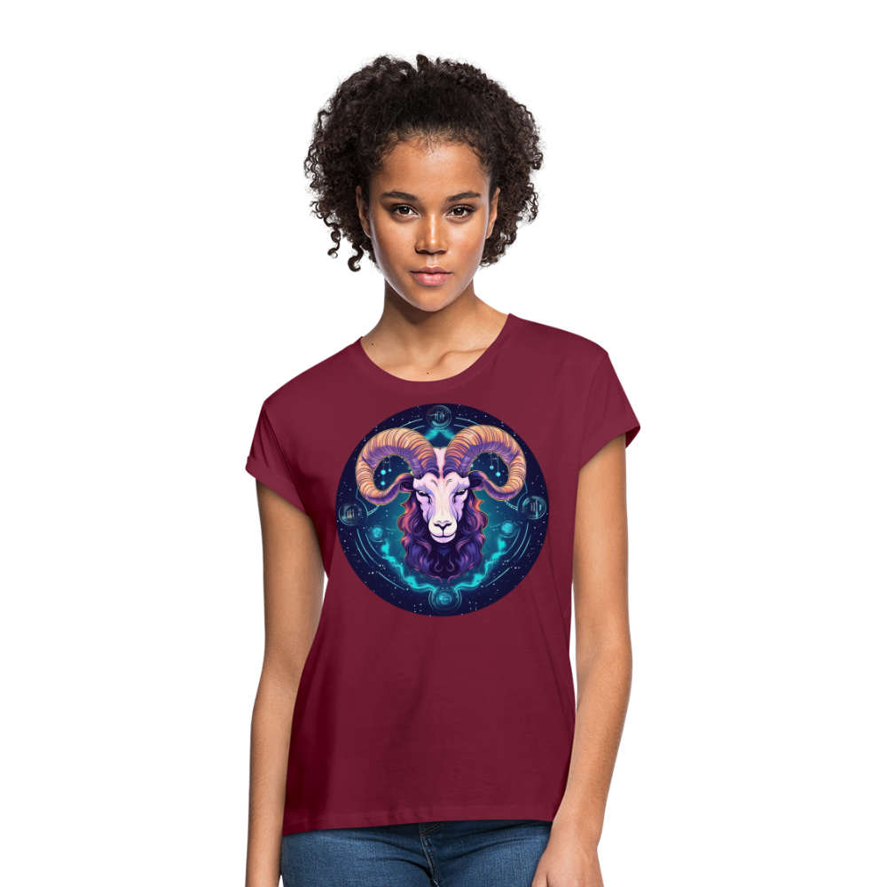 Women's Magic Capricorn Relaxed Fit T-Shirt - burgundy