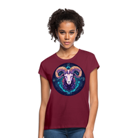 Thumbnail for Women's Magic Capricorn Relaxed Fit T-Shirt - burgundy