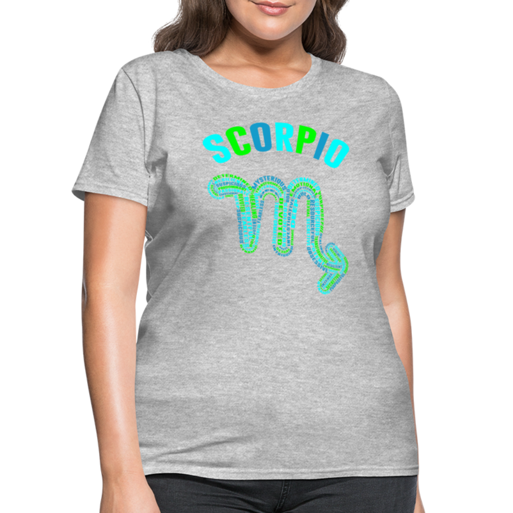 Women's Power Words Scorpio T-Shirt - heather gray