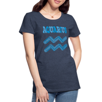 Thumbnail for Women's Power Words Aquarius Premium T-Shirt - heather blue