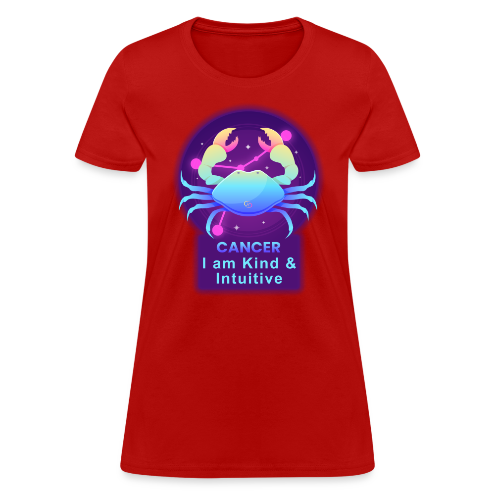 Women's Neon Cancer T-Shirt - red